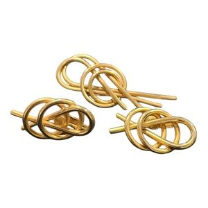 Vintage Sarah Coventry Gold Tone Knot Brooch & Clip Earrings Set J24